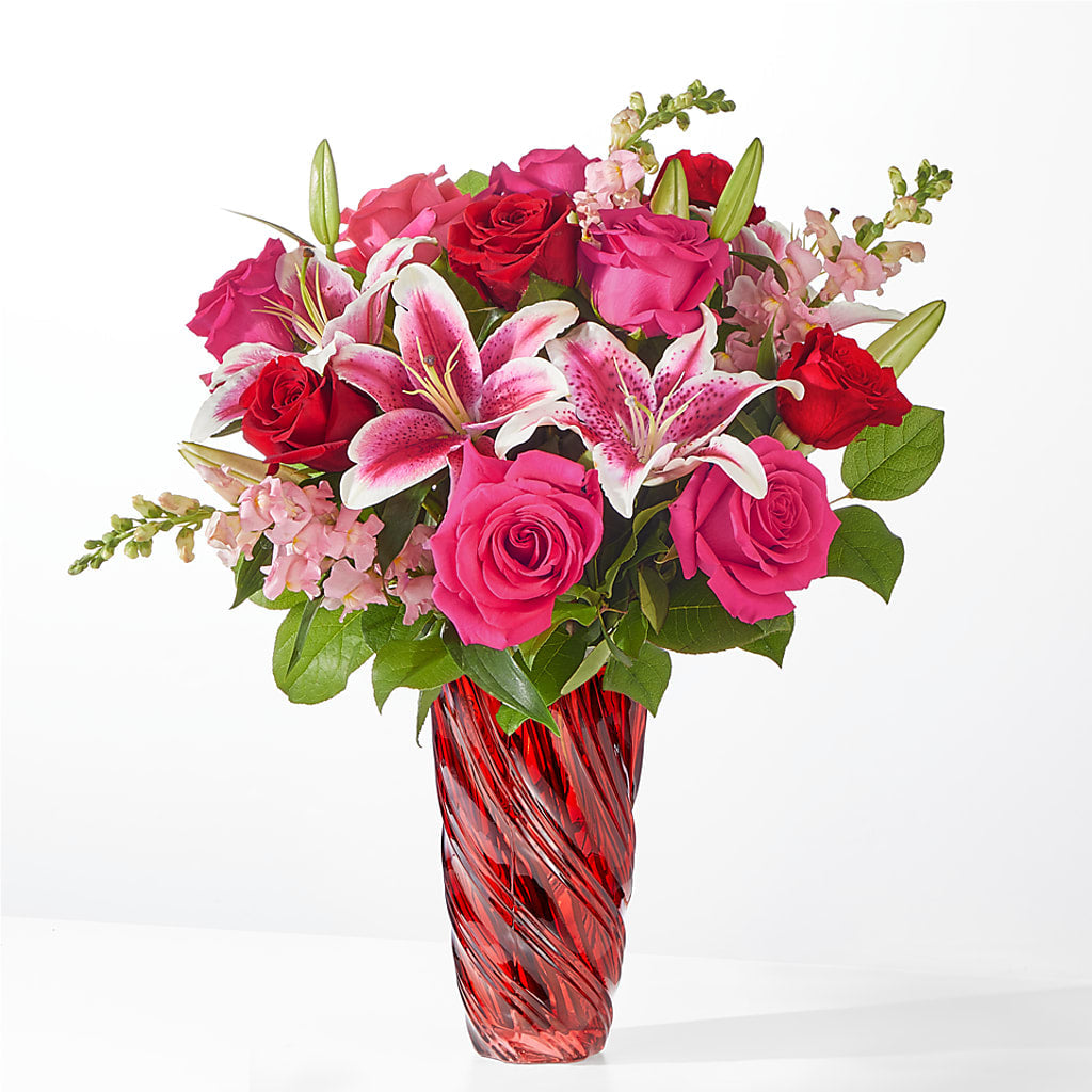 Always You Bouquet with Luxe Swirl Vase – Coupeville Florist, Coupeville WA
