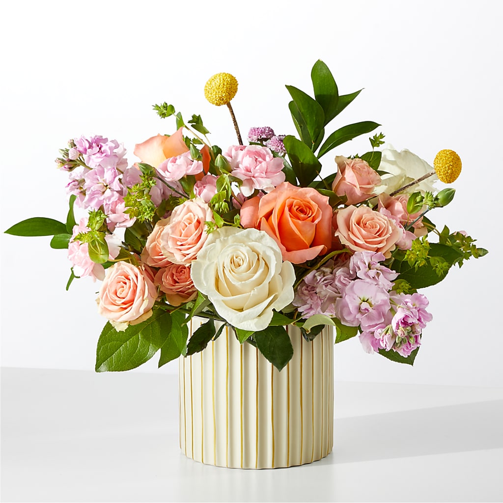 French Market Bouquet with Ivory Vase – Coupeville Florist, Coupeville WA