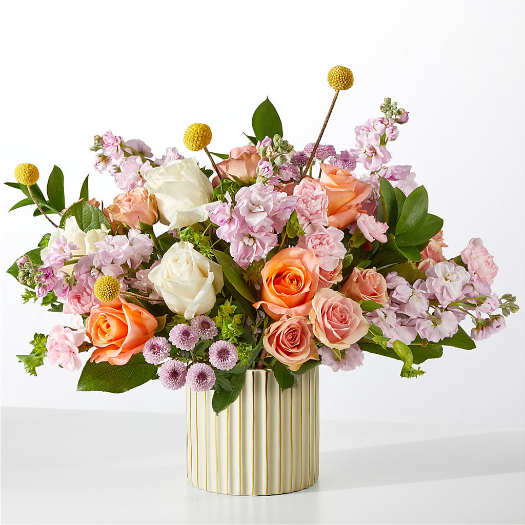 French Market Bouquet with Ivory Vase – Coupeville Florist, Coupeville WA