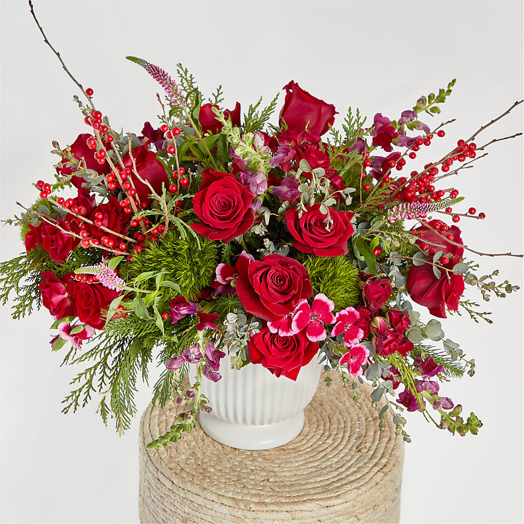 Big Red Bow Bouquet –  Coupeville Florist, Coupeville WA