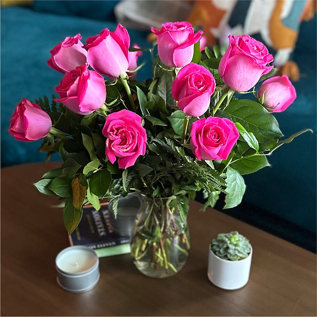 Long Stem Pink Rose Bouquet –  Coupeville Florist, Coupeville WA