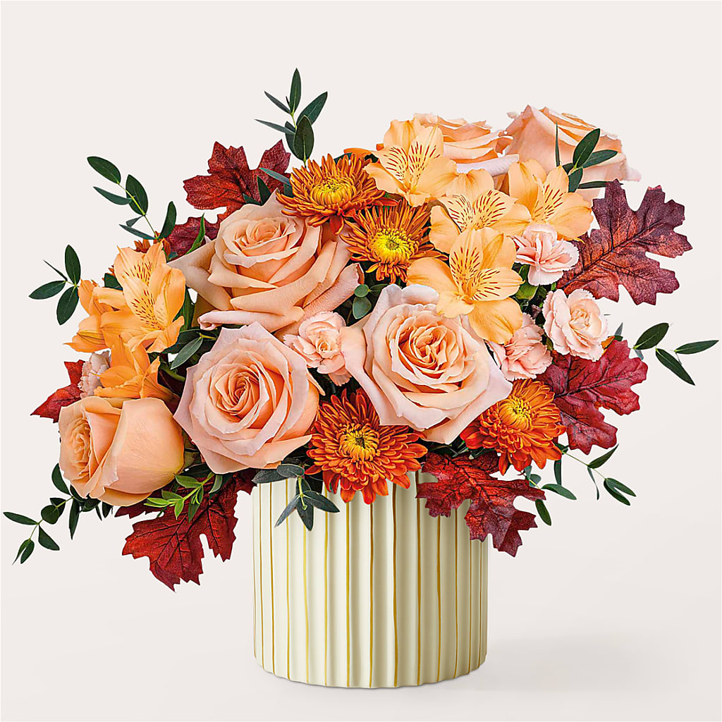 Spiced Latte Bouquet with Ivory Vase –  Coupeville Florist, Coupeville WA